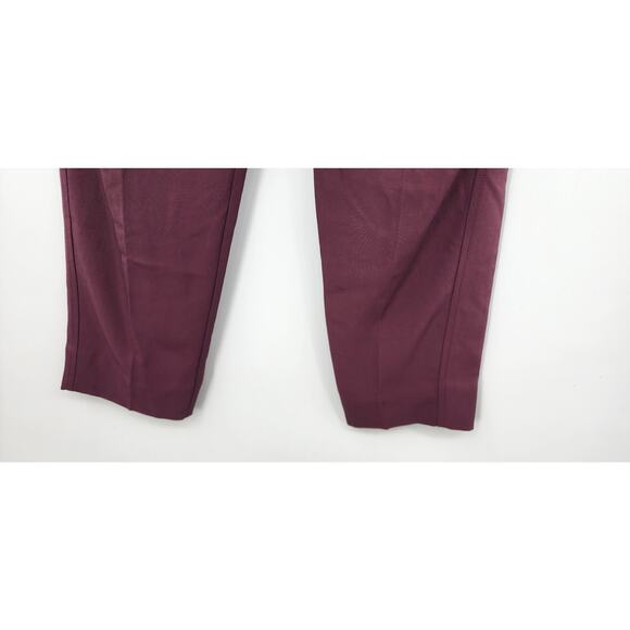 Everlane Japanese GoWeave Way-High Tapered Pant Burgundy Women Size 4 - Picture 9 of 11